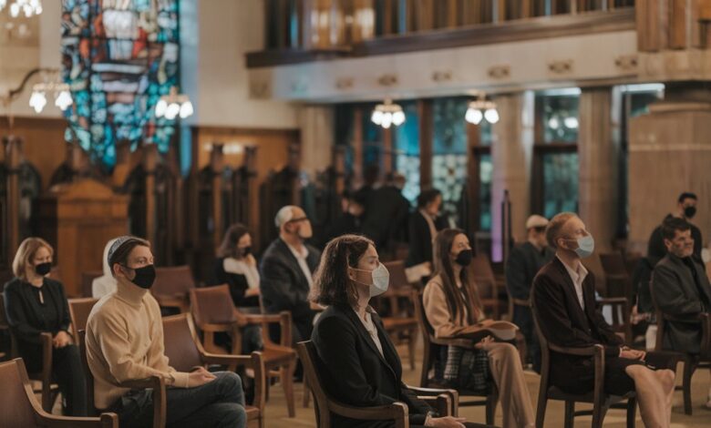 Social Gathering at Synagogue